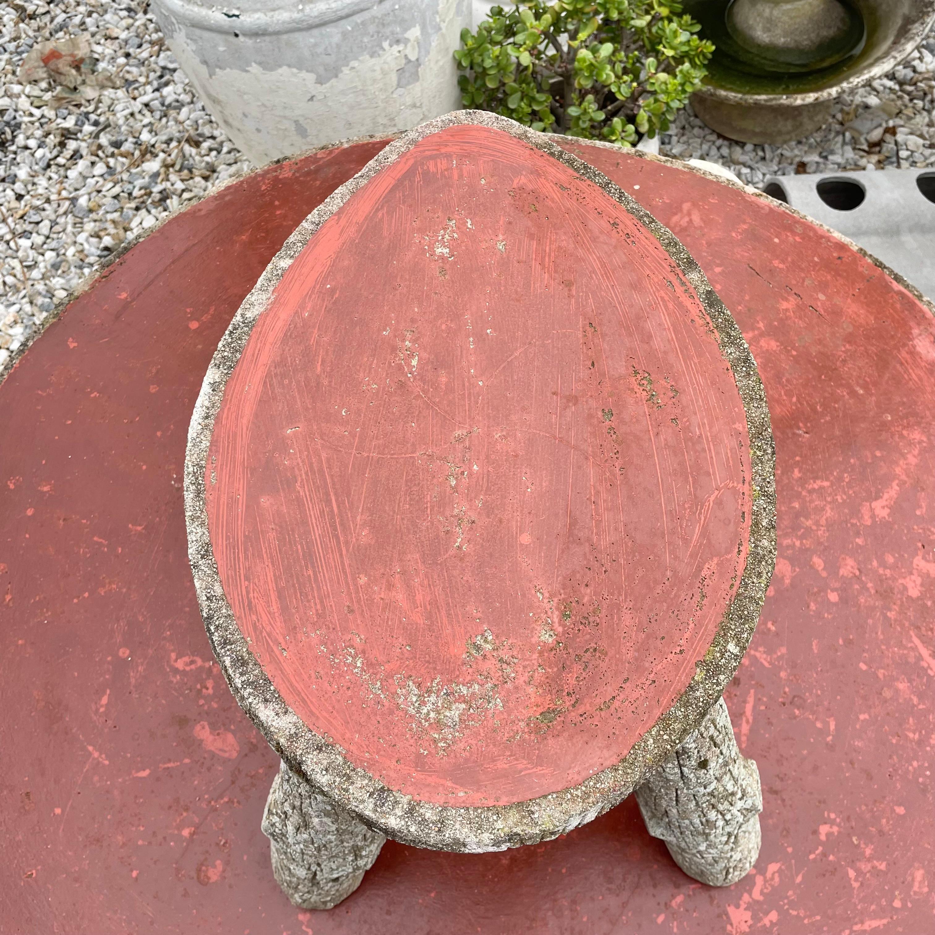 Modern Faux Bois Concrete Table and 5 Stools, 1970s France For Sale