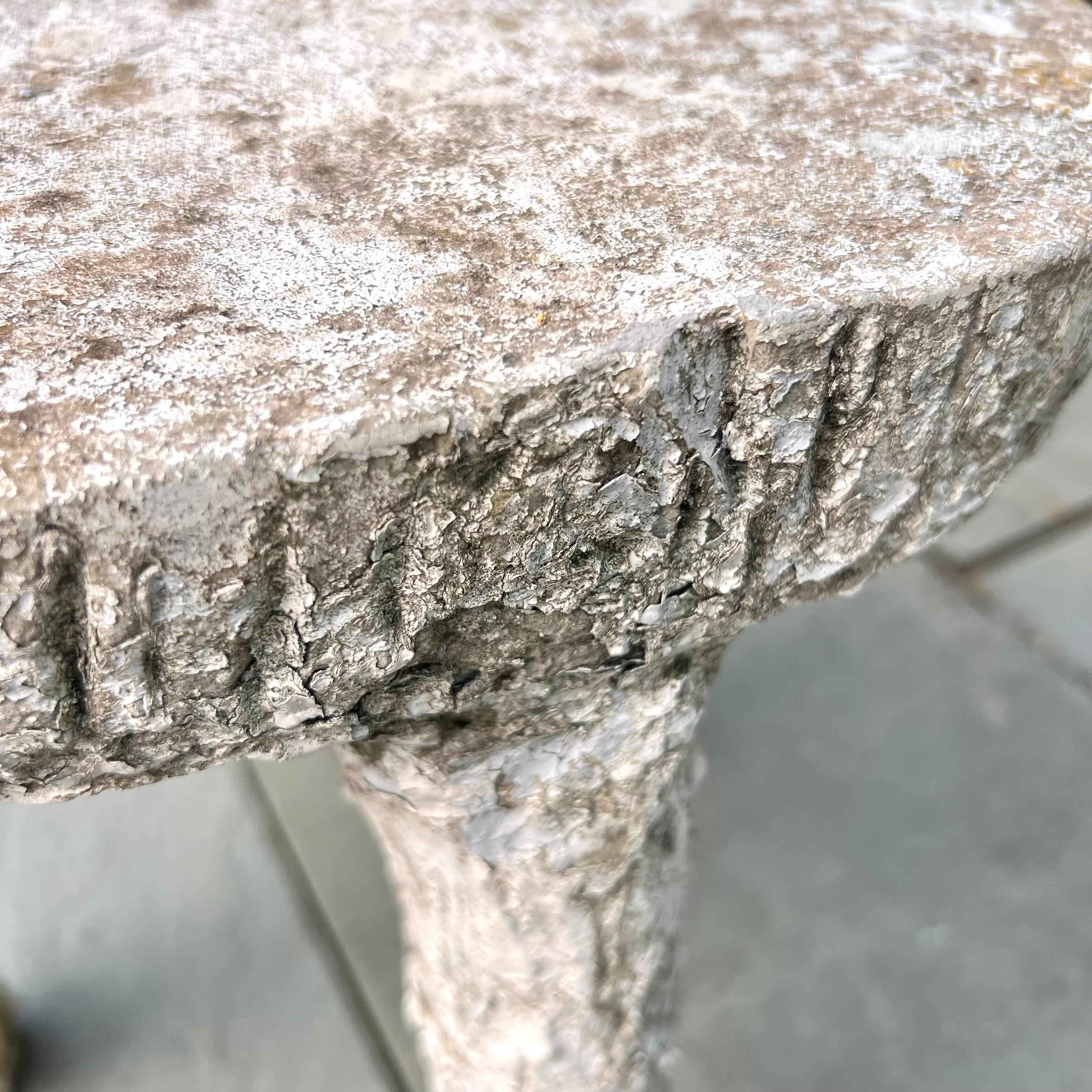 Faux Bois Concrete Table and Two Stools, 1960s France For Sale 7