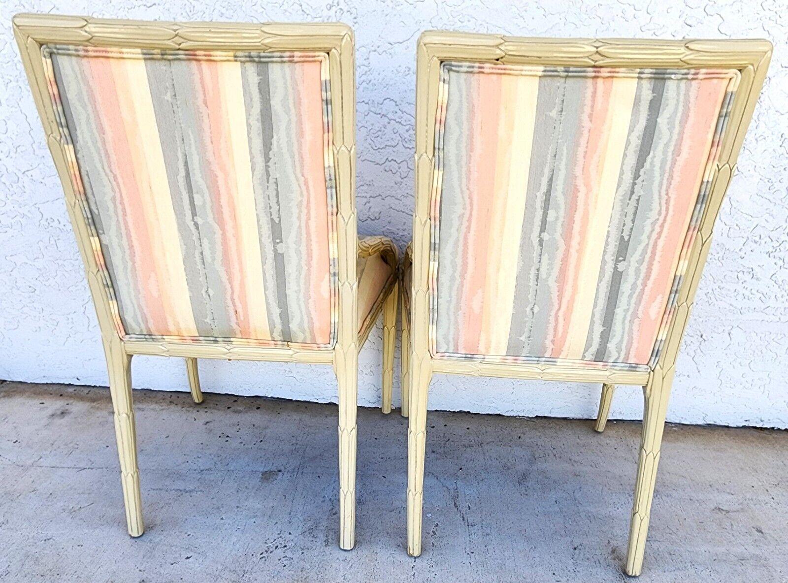 Chaises de salle à manger en faux bois laquées par Century Furniture, lot de 6 Bon état - En vente à Lake Worth, FL