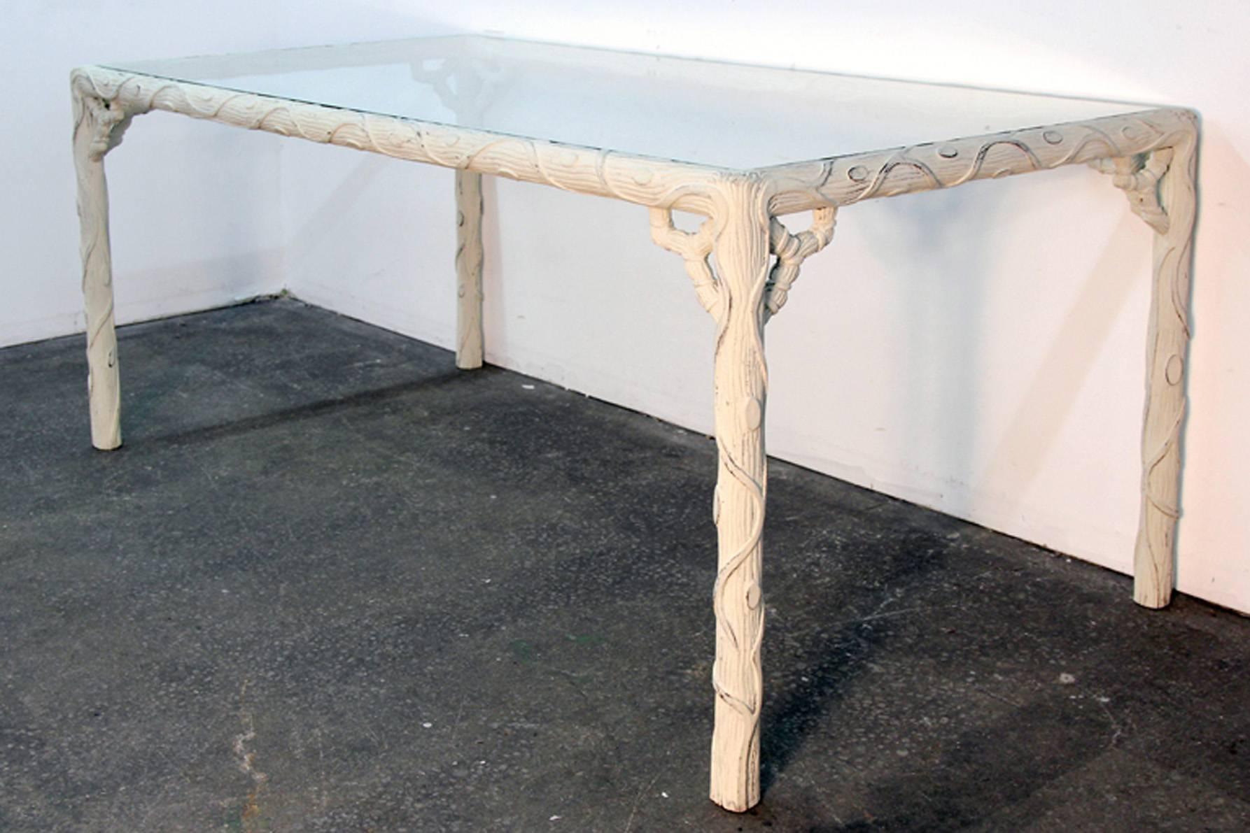 Mid-Century Modern Faux Bois Dining Table For Sale