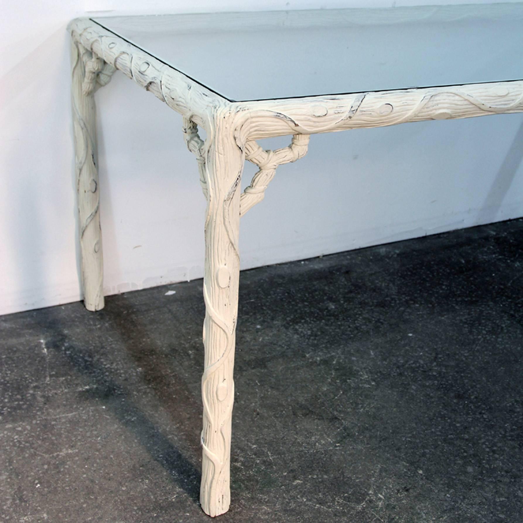 Faux Bois Dining Table In Good Condition For Sale In Bridport, CT