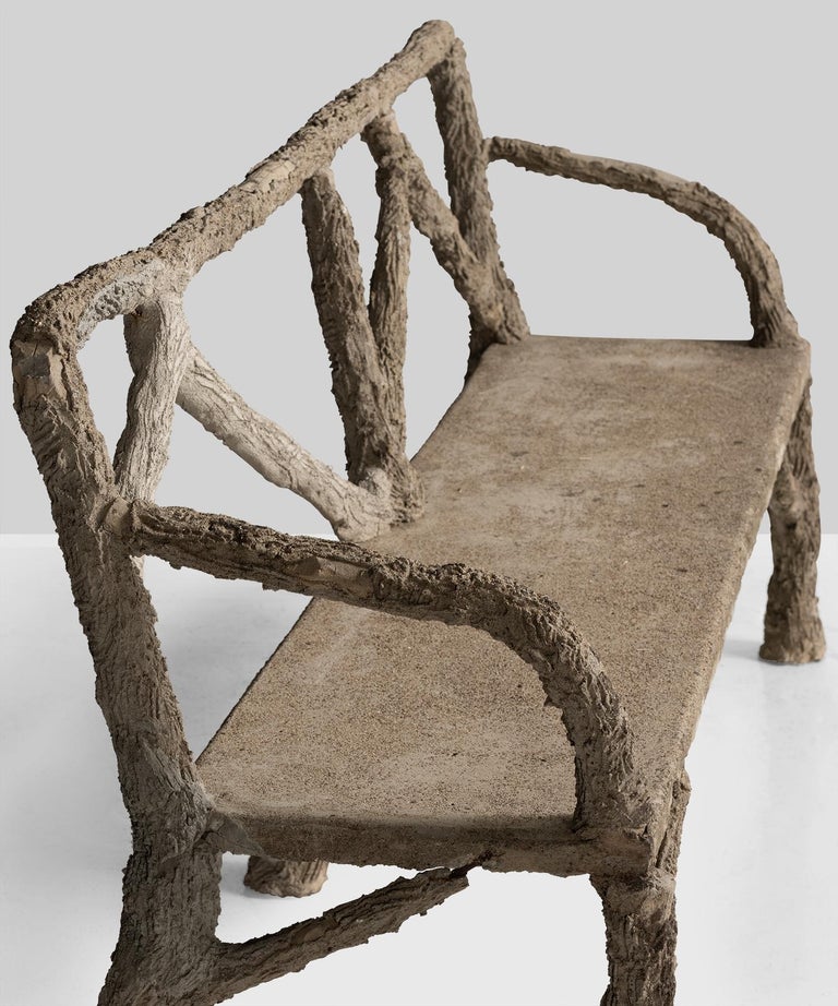 Faux Bois Garden Bench France Circa 1950 For At 1stdibs