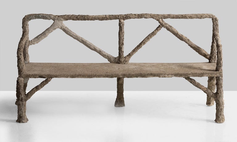 Faux Bois Garden Bench France Circa 1950 For At 1stdibs