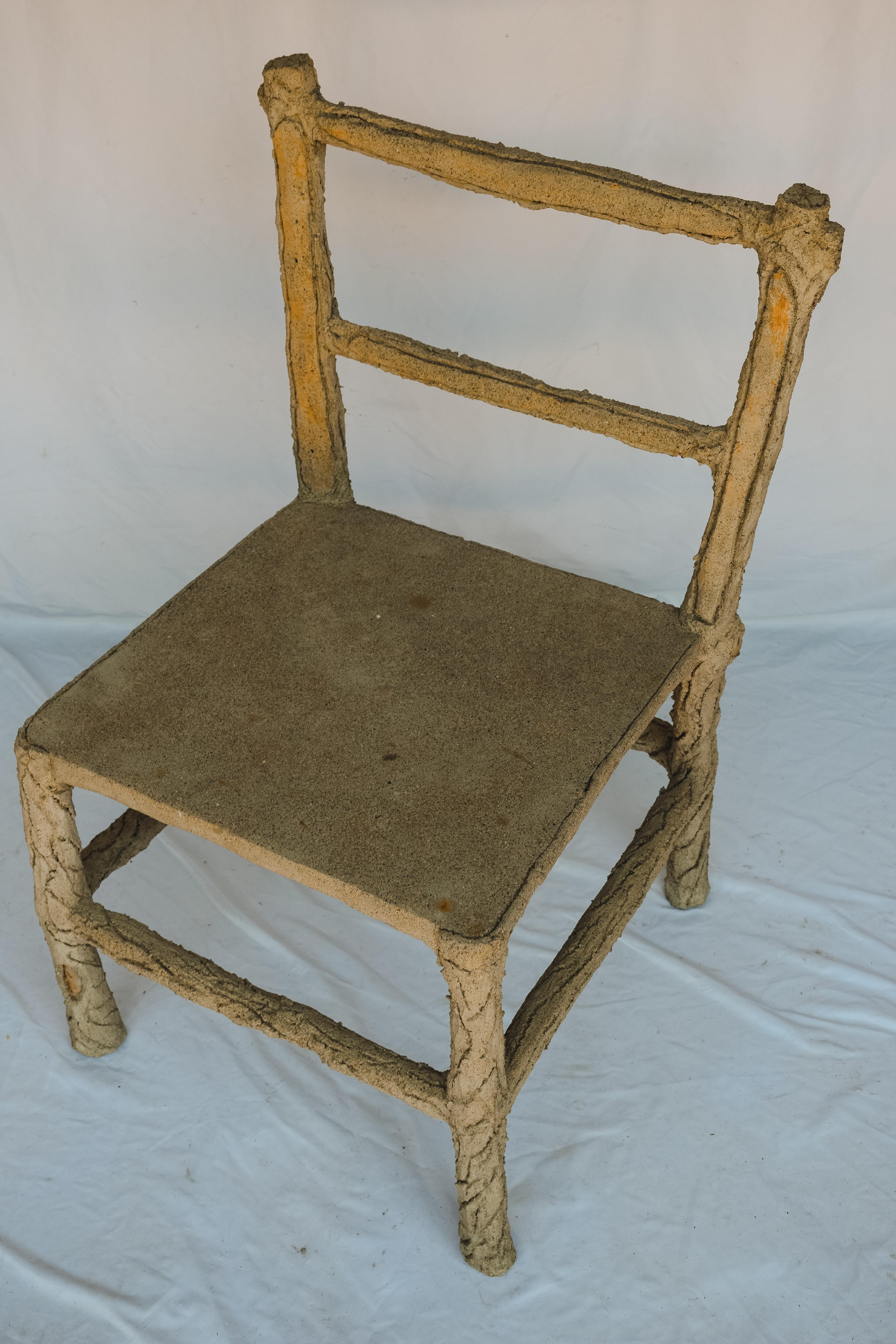 We found this beautiful faux bois concrete garden chair with the appearance of tree bark in Southern France. Faux Bois or Faux Wood in English, is an art form that began in France over 175 years ago, a tradition of creating furniture from iron and