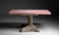 Mesa de jardín de imitación madera de Emile Taugourdeau Francia circa 1970