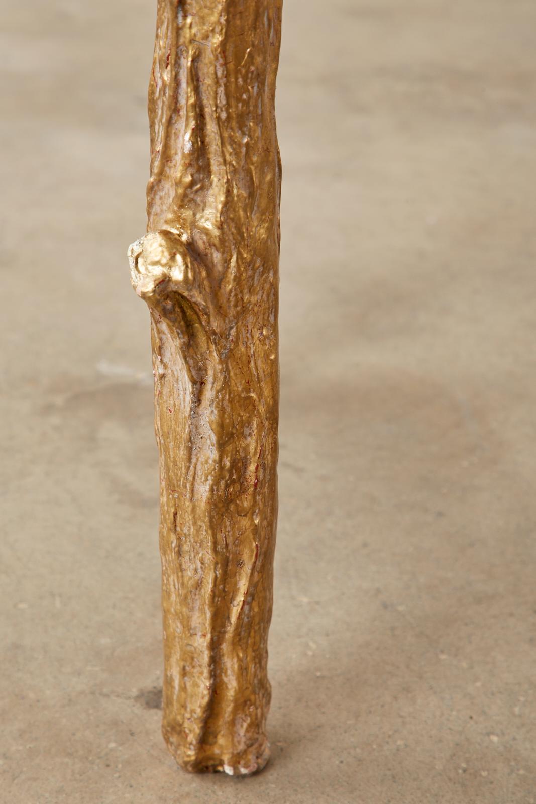 Faux Bois Gilt Gesso Console Table with Faux Marble Top 9