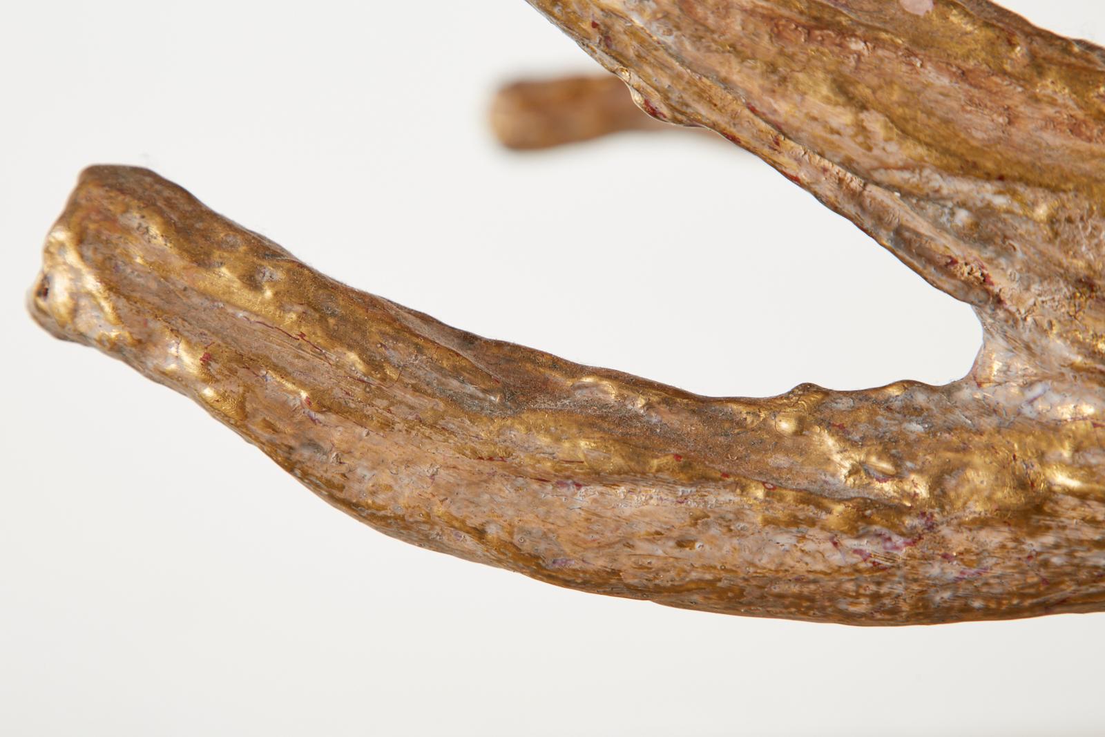 Faux Bois Gilt Gesso Console Table with Faux Marble Top 13