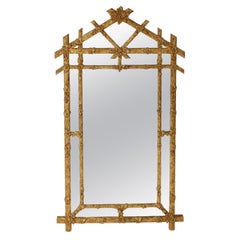 Vintage Faux Bois Gilt Gesso Mirror