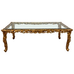 Faux Bois Hand Carved & Gilded Cocktail Table
