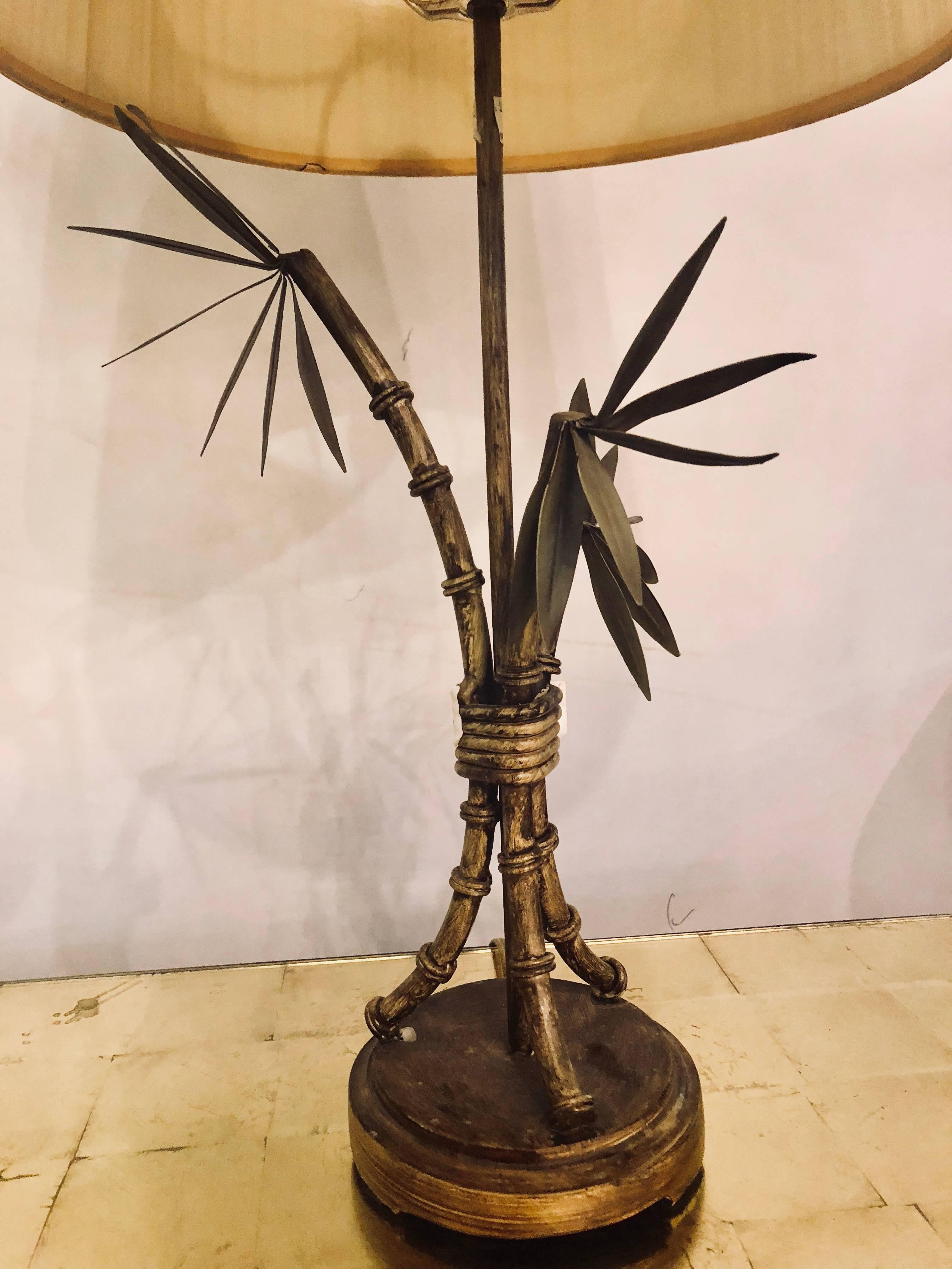 Faux Bois Hollywood Regency Table Lamp In The Manner Of Jansen In Good Condition In Stamford, CT