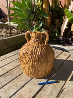 Faux Bois Honey Pot Vase Urn 1980s