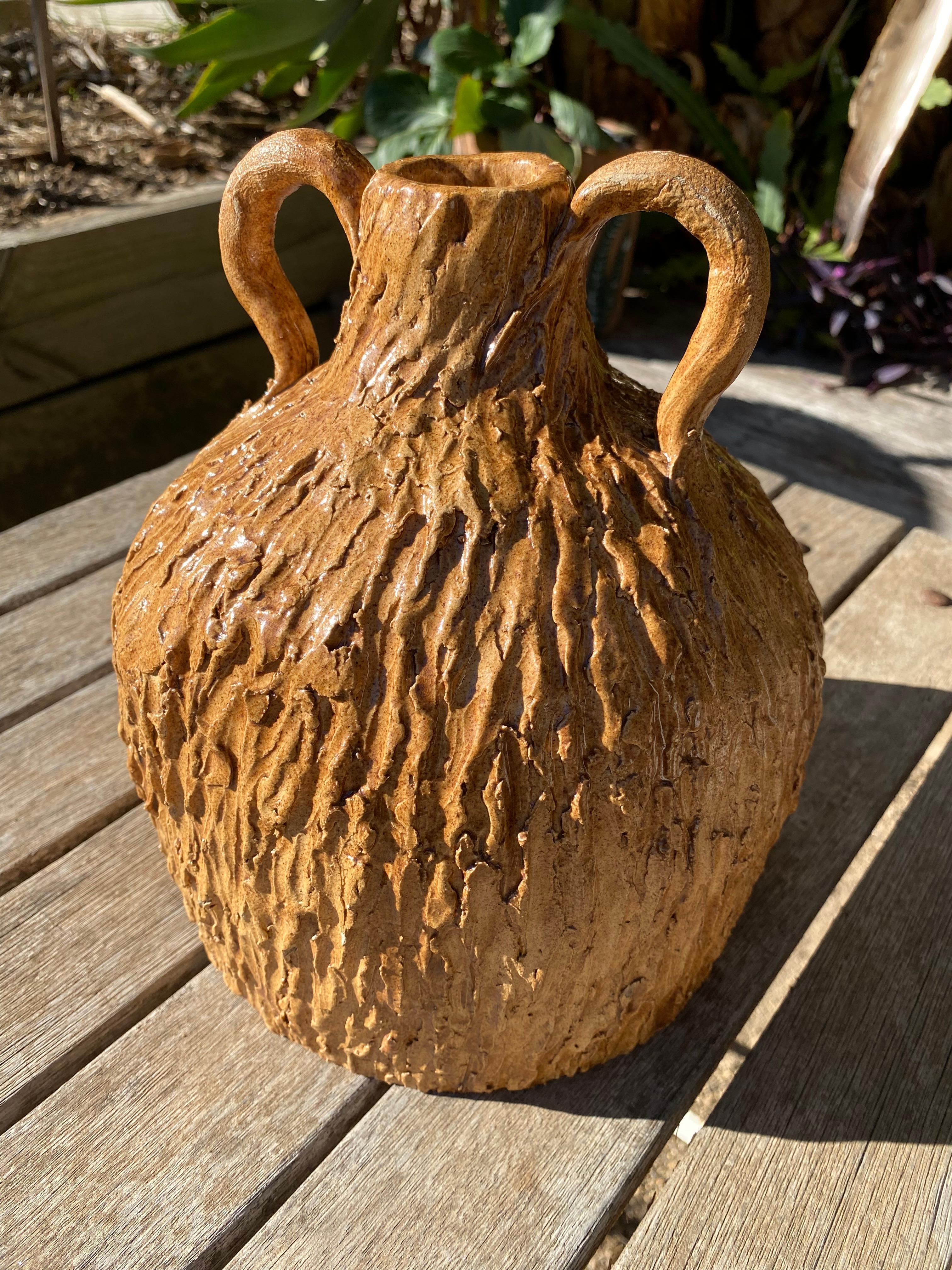 Smaltato Vaso di miele Faux Boi Urna anni '80 in vendita