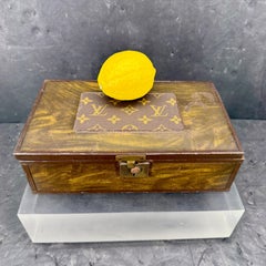 Faux Bois Jewelry Box with Mirror and Louis Vuitton Fabric
