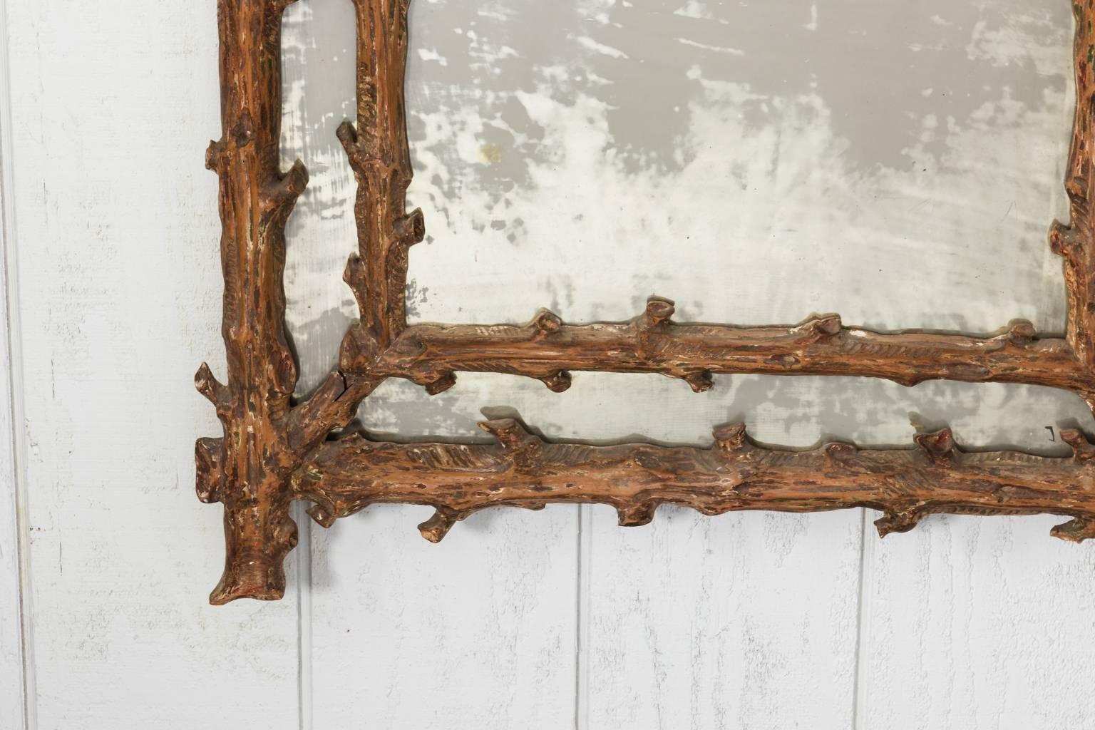 Rustic Faux Bois Mirror