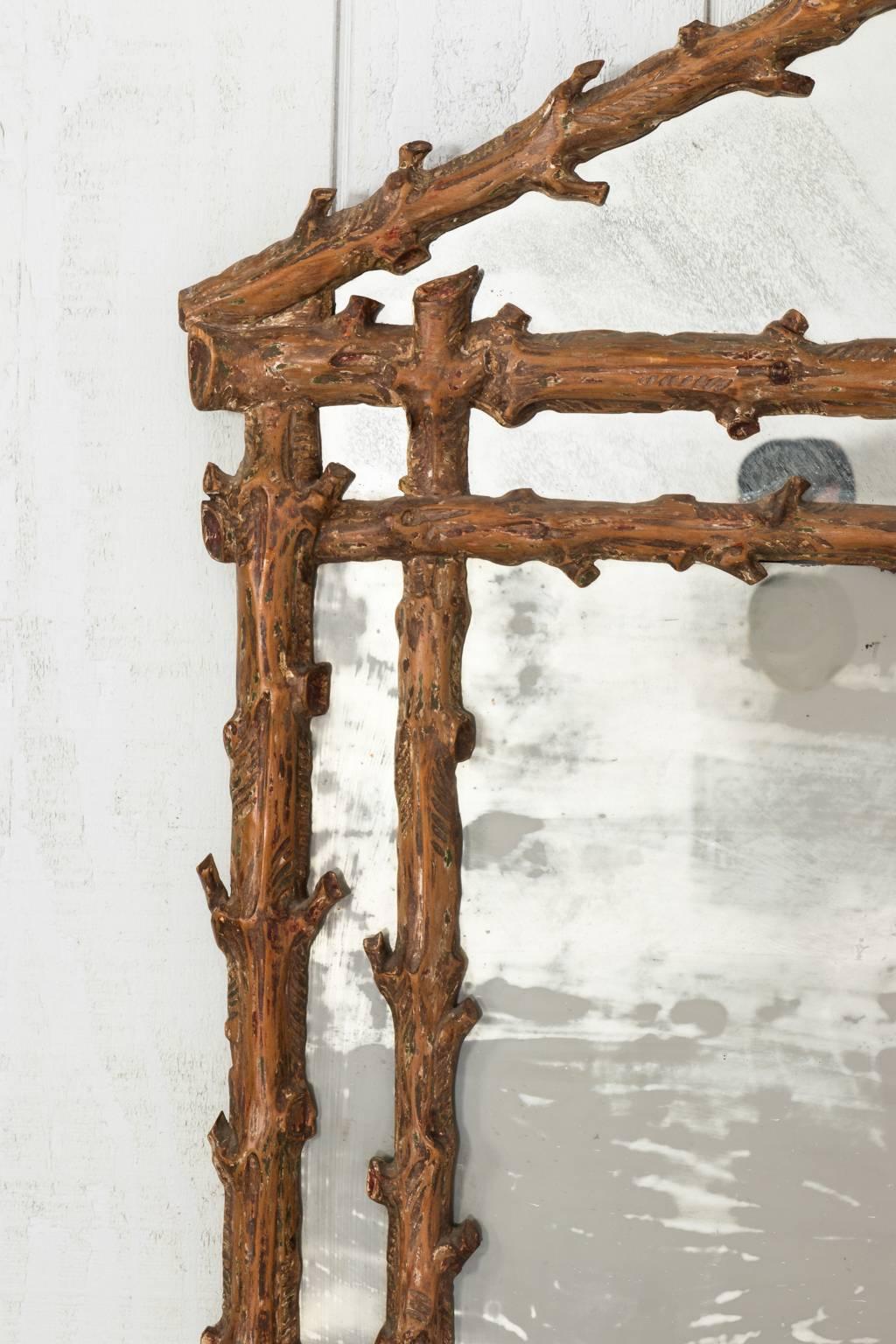 French Faux Bois Mirror