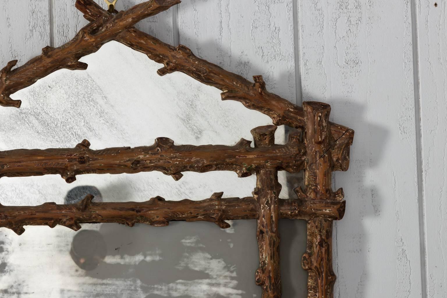 Faux Bois Mirror In Good Condition In Stamford, CT