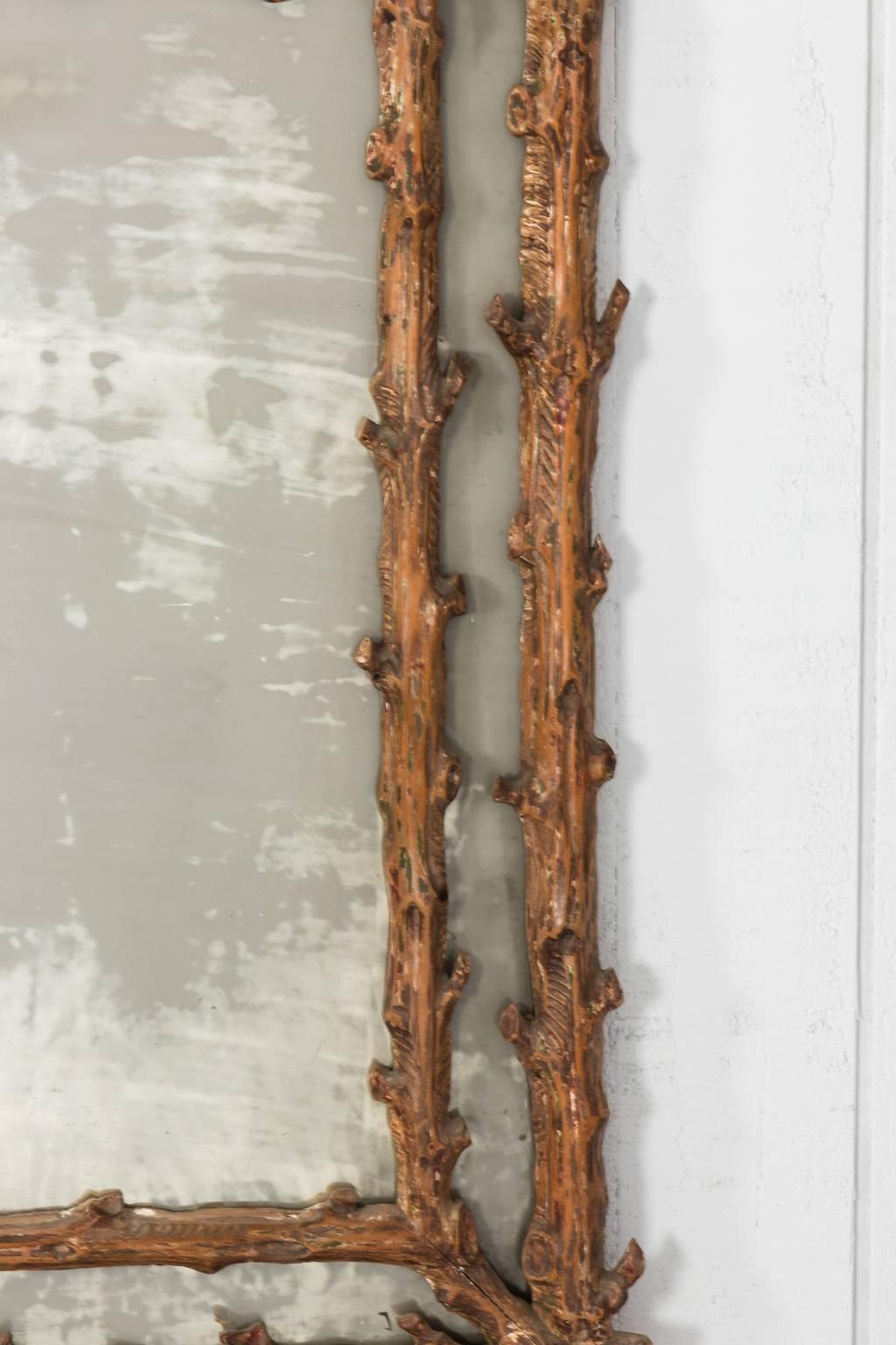 Mid-20th Century Faux Bois Mirror
