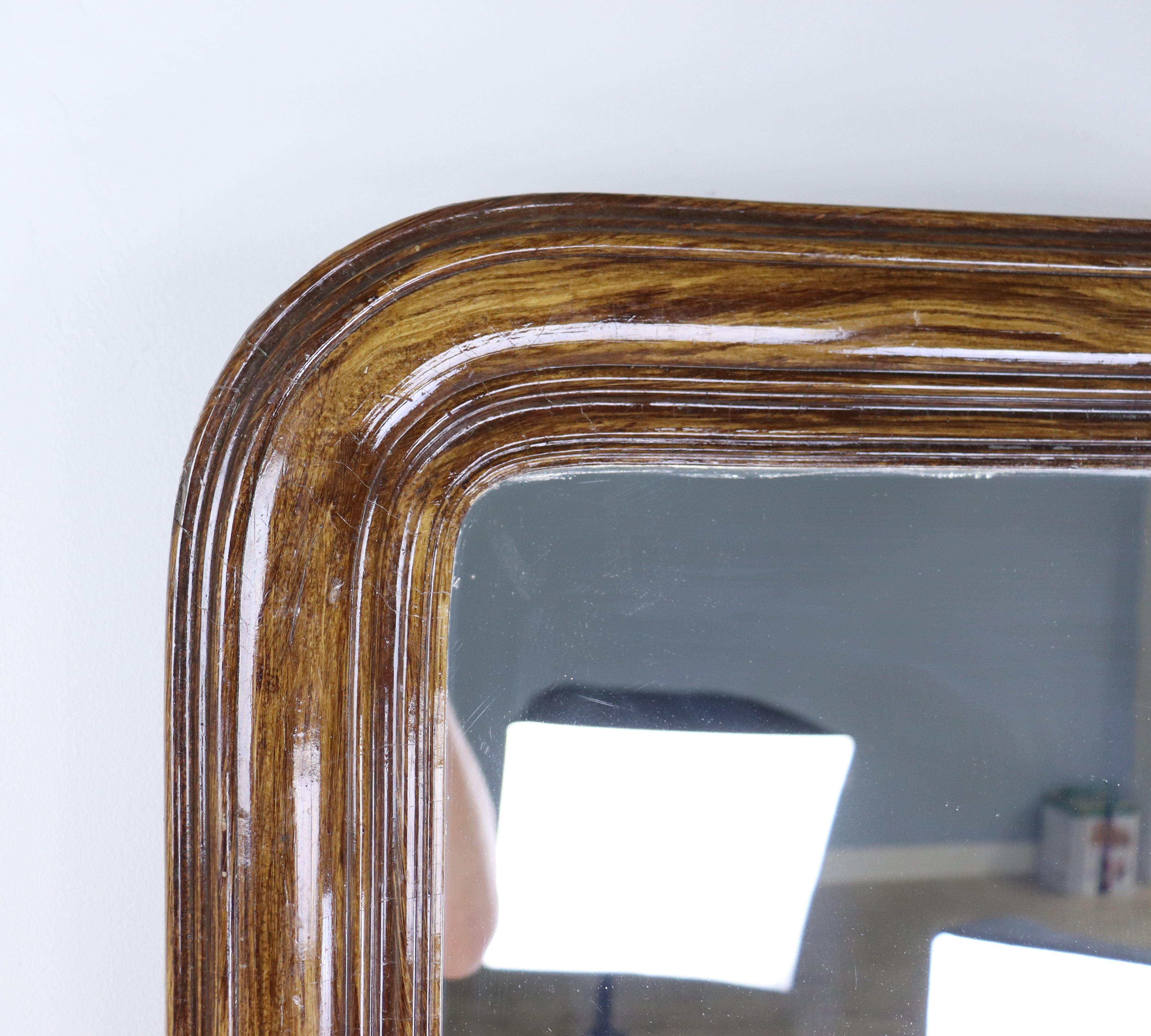 Faux Bois Painted Louis Philippe Mirror In Good Condition For Sale In Port Chester, NY