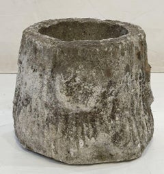 Faux Bois Planter Urns or Garden Pots in Shape of Tree Trunk - Four Available