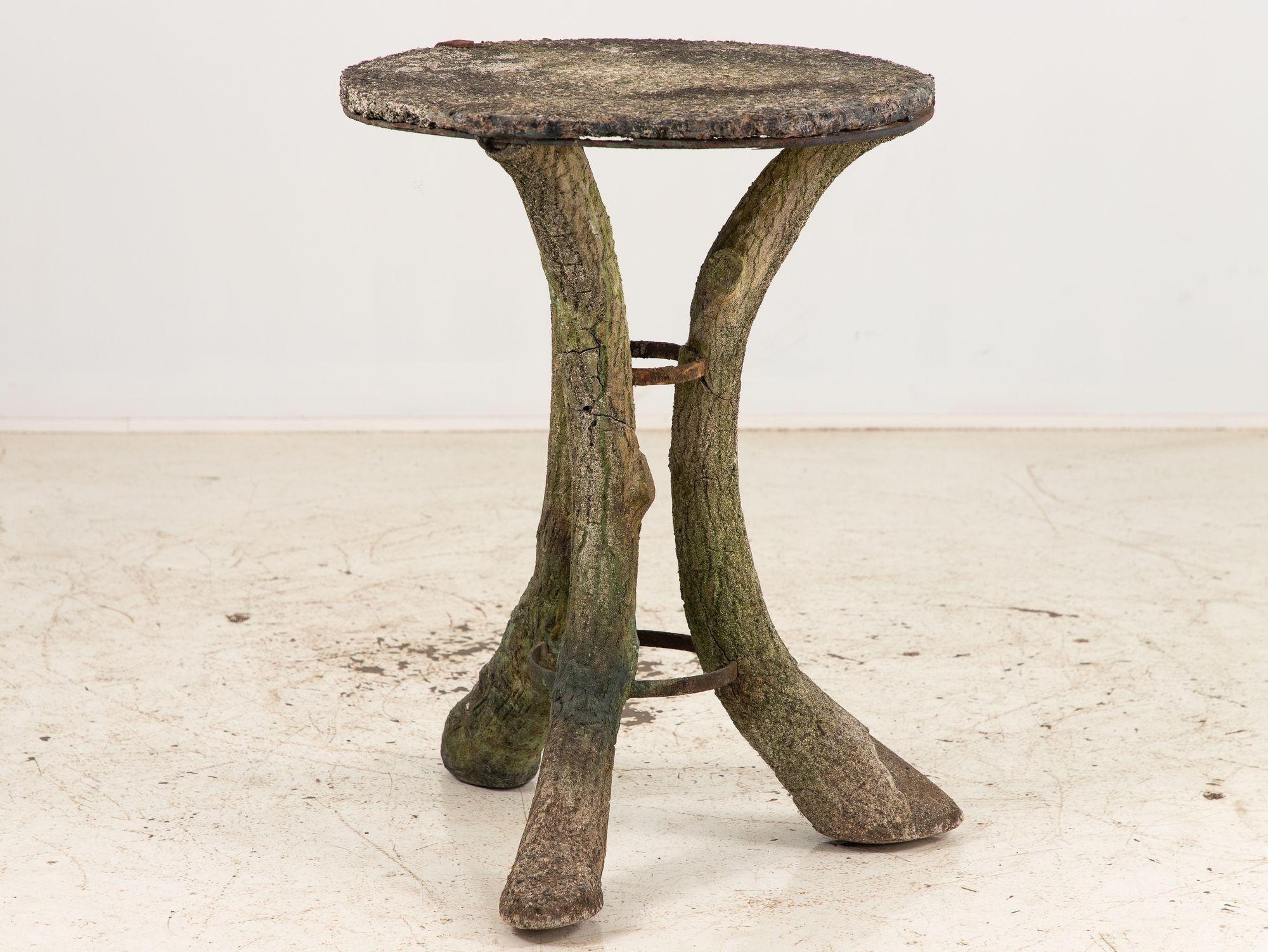 Concrete Faux Bois Reconstituted Stone Table, Scotland Early 20th C. For Sale