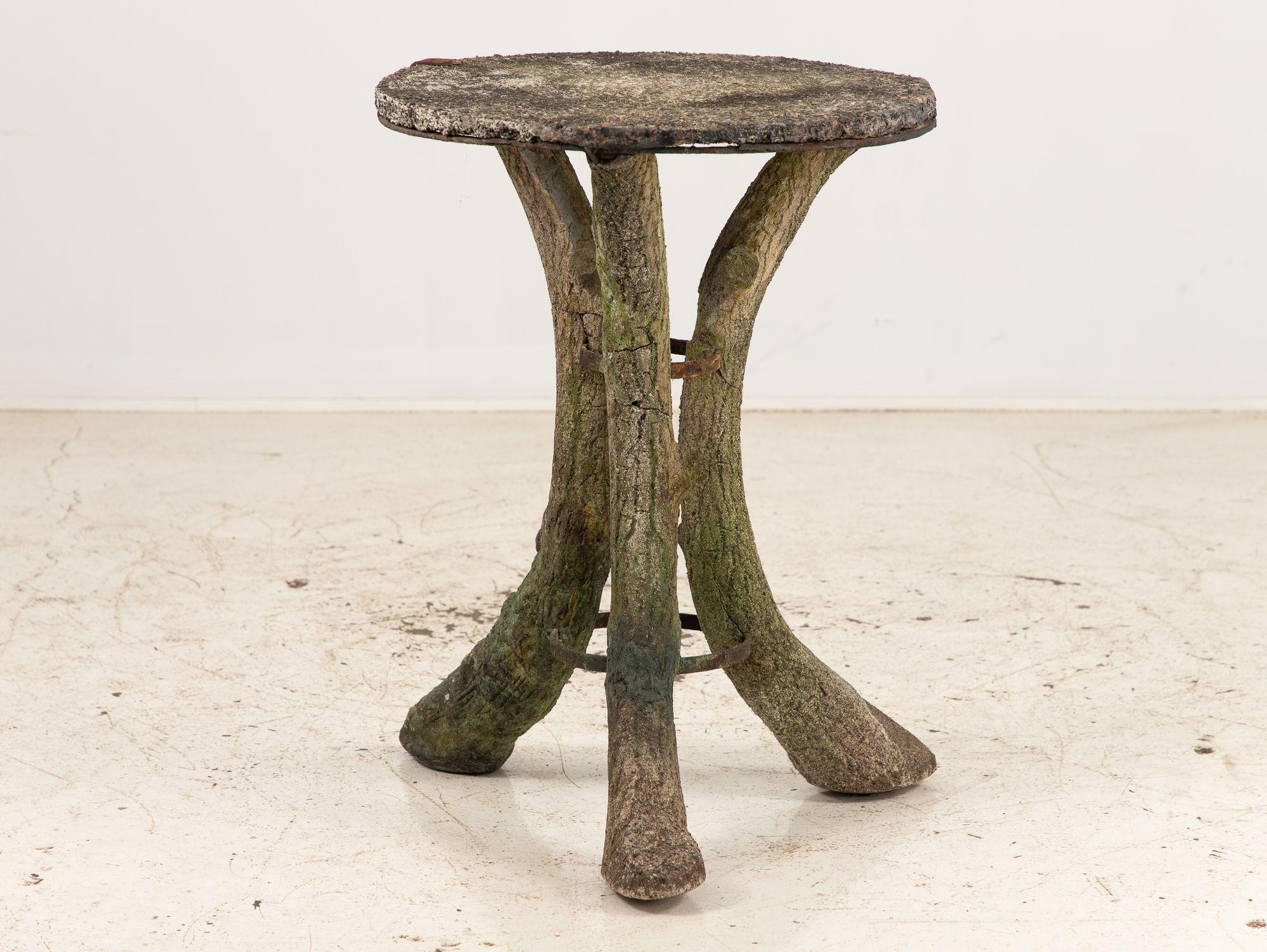 Faux Bois Reconstituted Stone Table, Scotland Early 20th C. For Sale 1