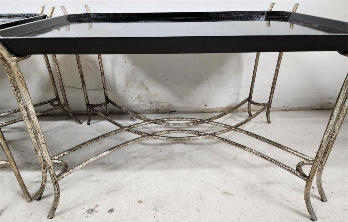 20th Century Faux Bois Side Coffee Tray Tables by Dennis & Leen Set of 2 For Sale