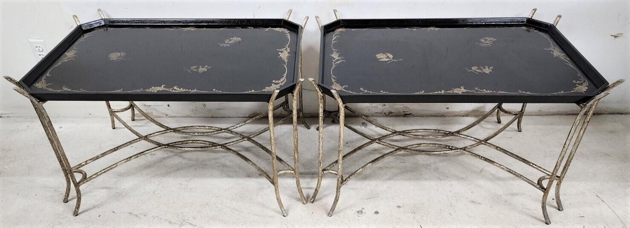 Faux Bois Side Coffee Tray Tables by Dennis & Leen Set of 2 For Sale 3