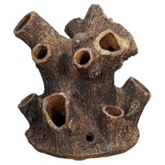 Faux Bois Strawberry Planter Pot of Salt-Glazed Terra Cotta from England