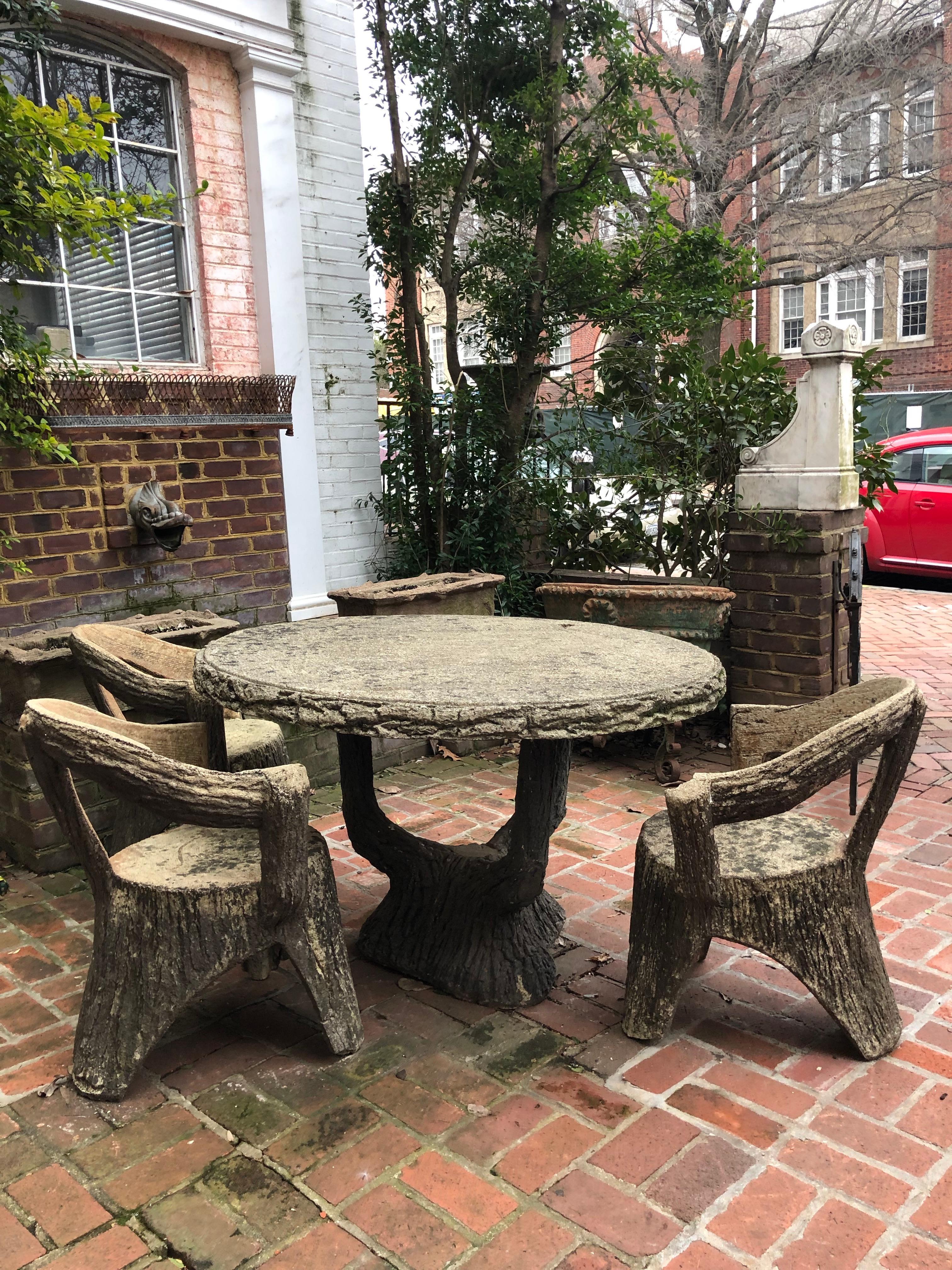Faux Bois Table and Four Chairs 3