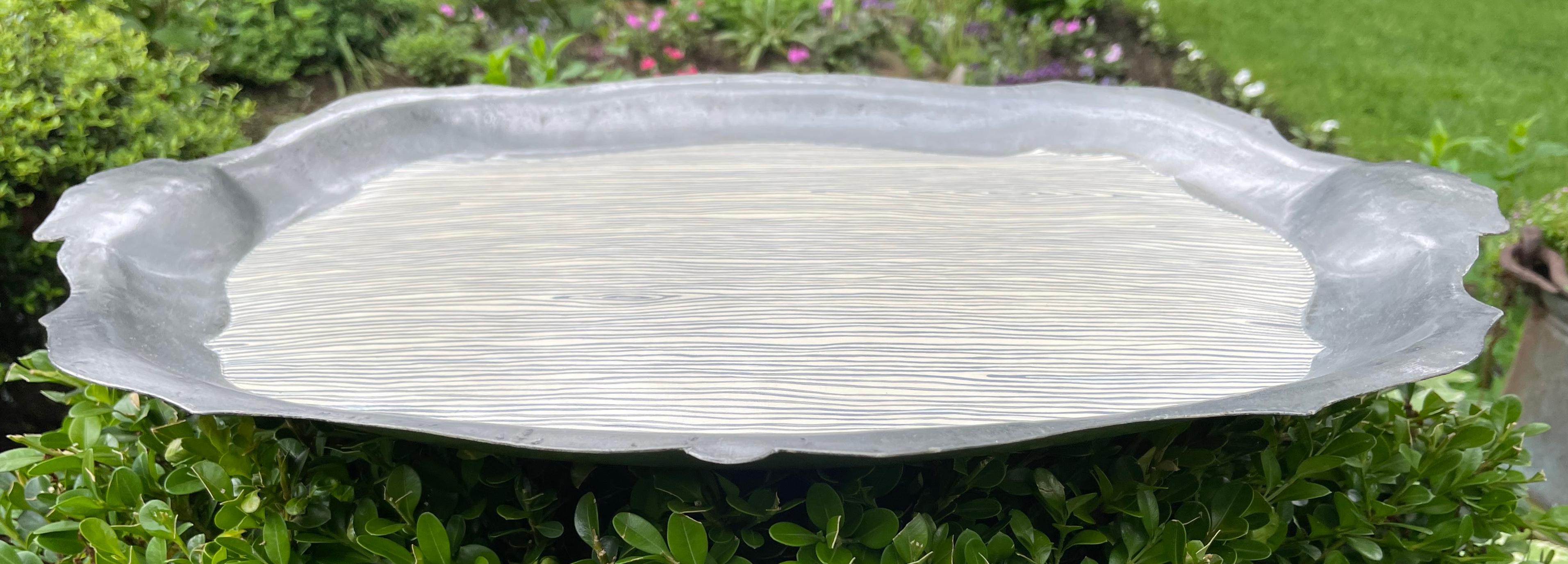 Painted Faux Bois Tole Tray For Sale