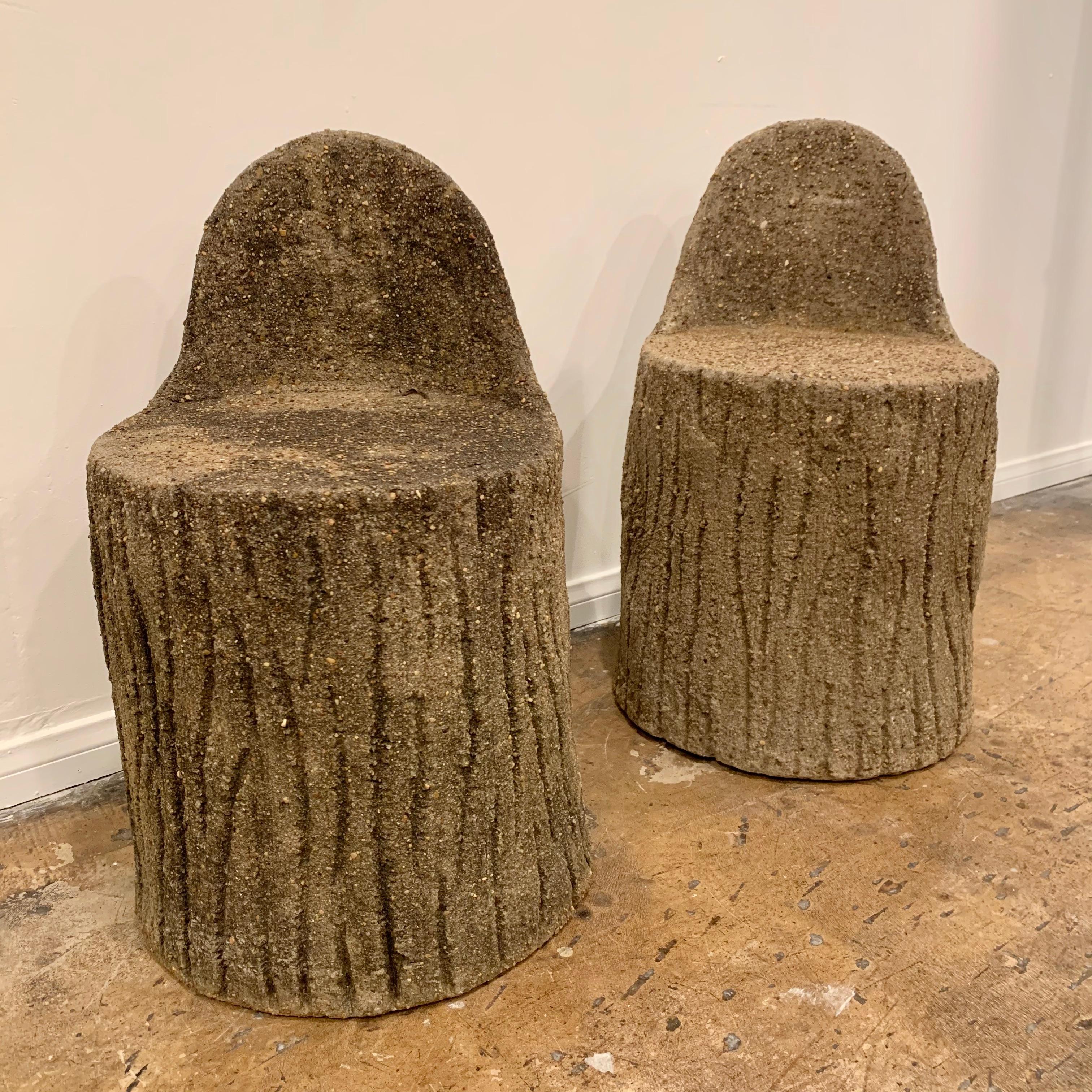 Faux Bois Tree Stump Chairs In Good Condition In Los Angeles, CA