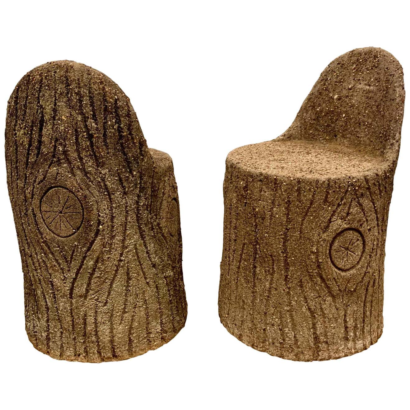 Custom Tree Chairs Faux Bois Tree Stump Chairs at 1stDibs