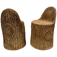 Faux Bois Tree Stump Chairs