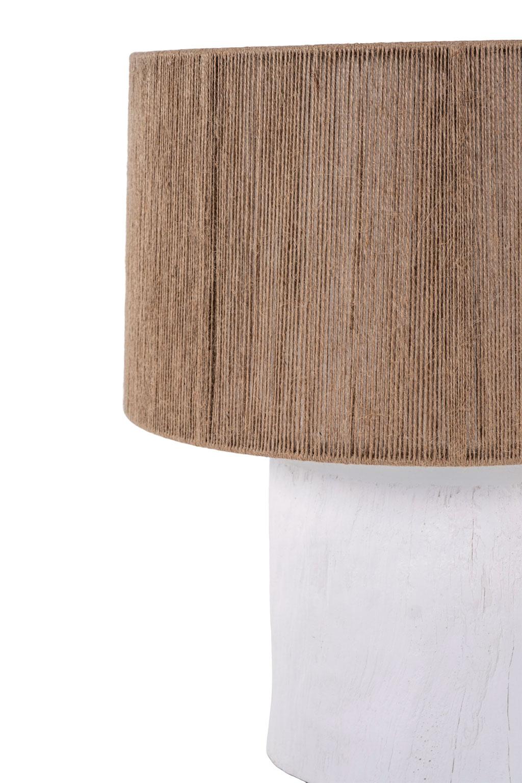 Moderne Lampe en plâtre blanc Faux Bois 'Tree Stump' en vente