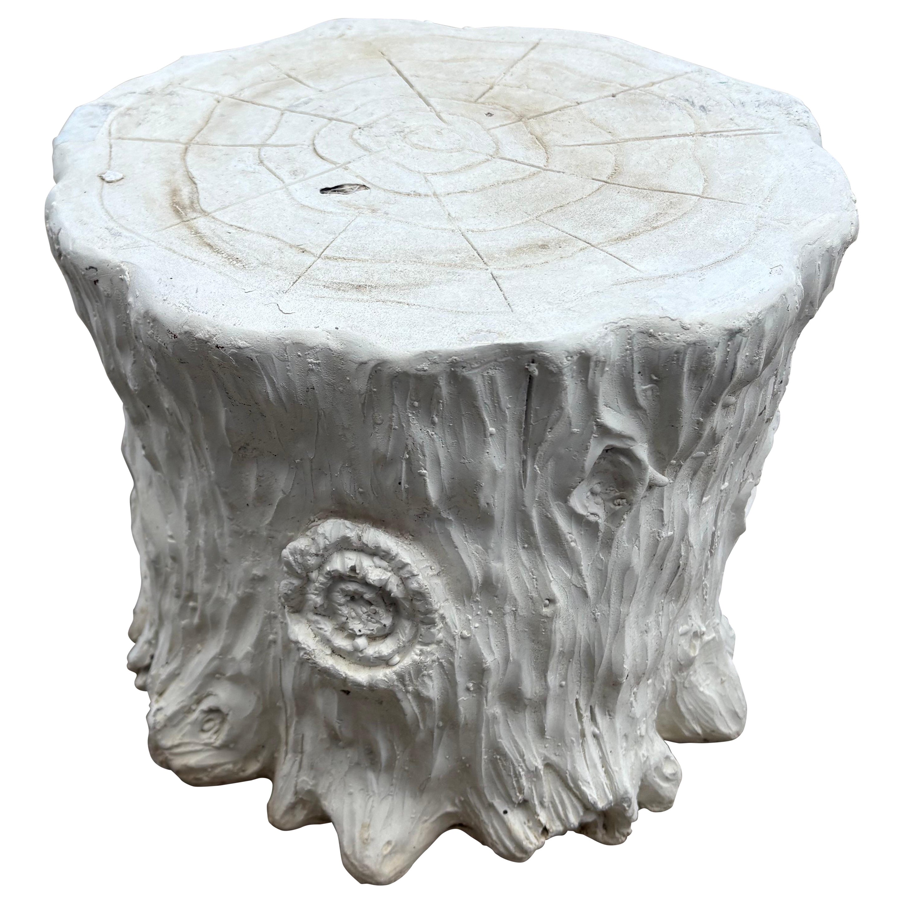 French Organic Modern Faux Bois Plaster Table For Sale