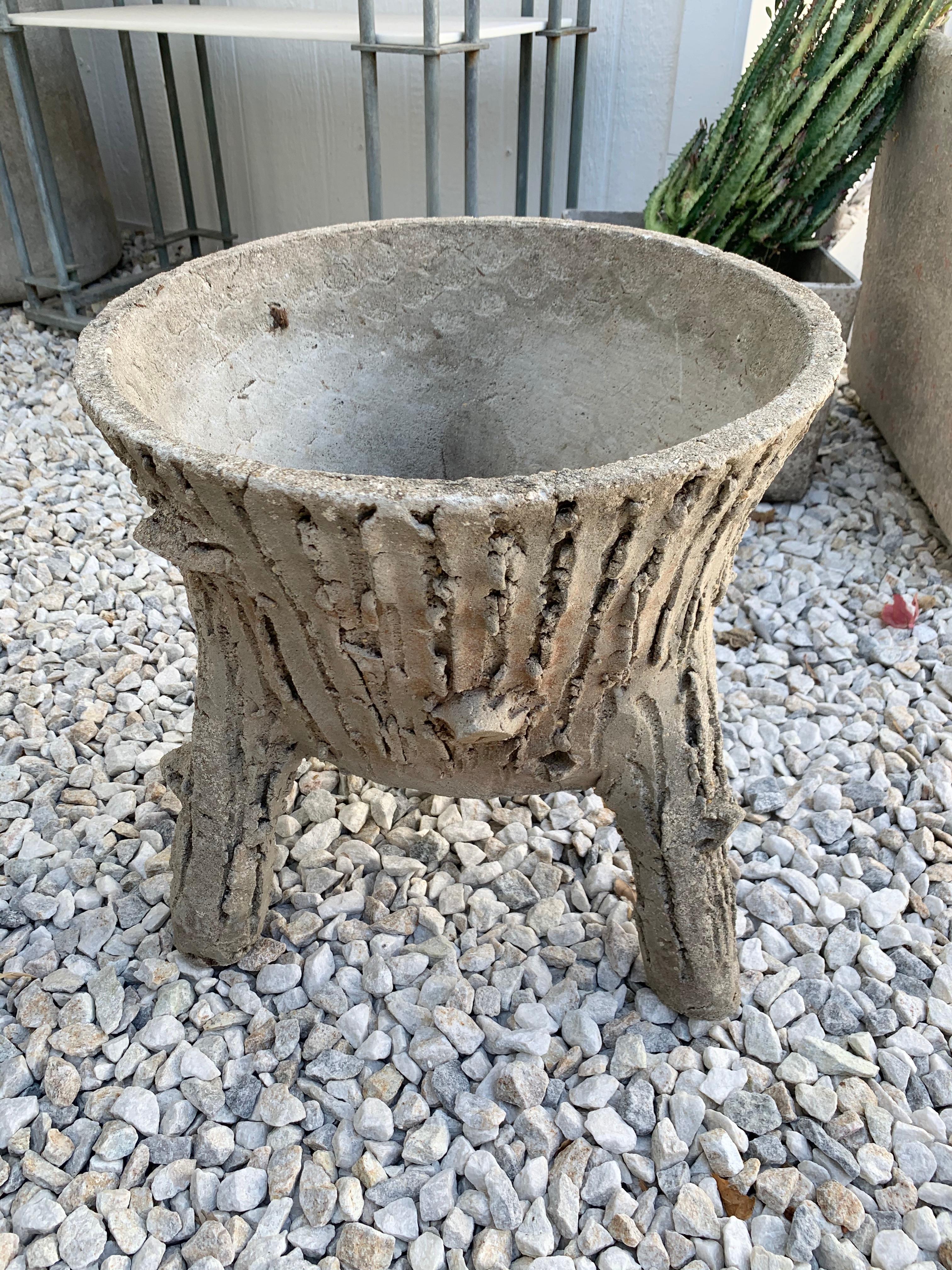 Faux Bois Tripod Planter In Good Condition In Los Angeles, CA