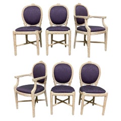 Faux Bois Trompe-l'Oeil, Carved Twig Dining Chairs, Set of 6