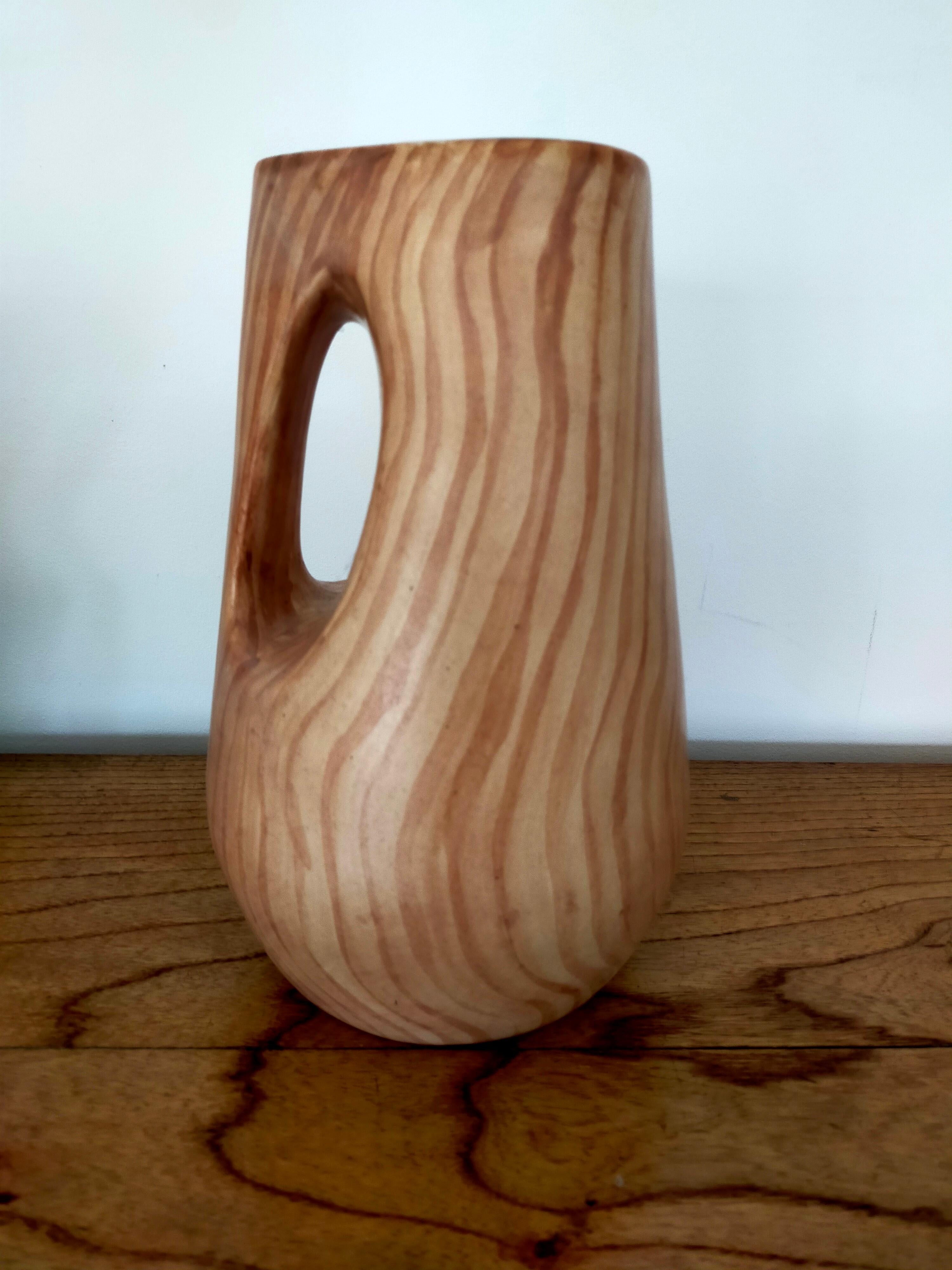 French Faux bois Vase by Grandjean Jourdan