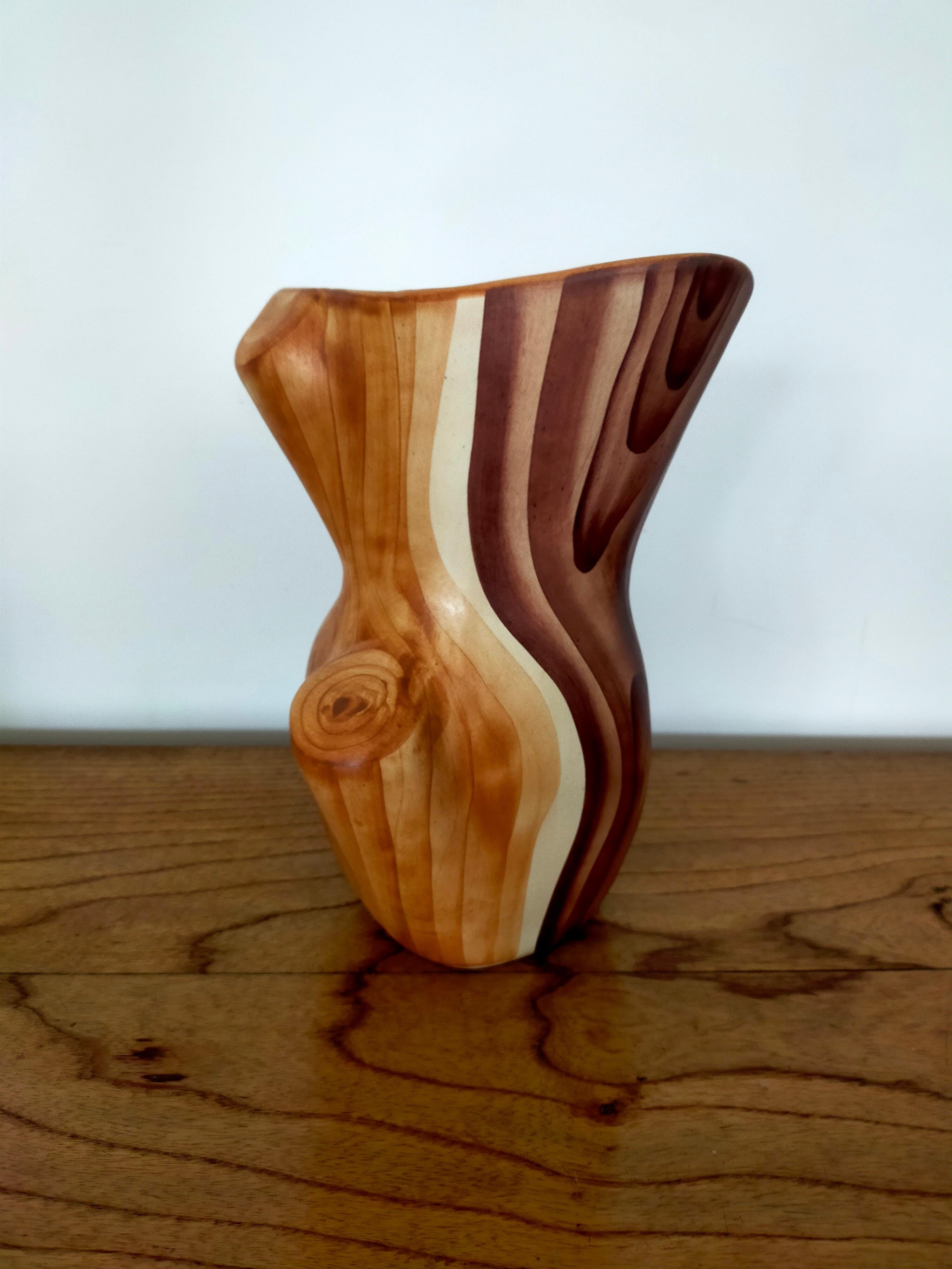 Mid-Century Modern Faux Bois Vase by Grandjean Jourdan Vallauris For Sale