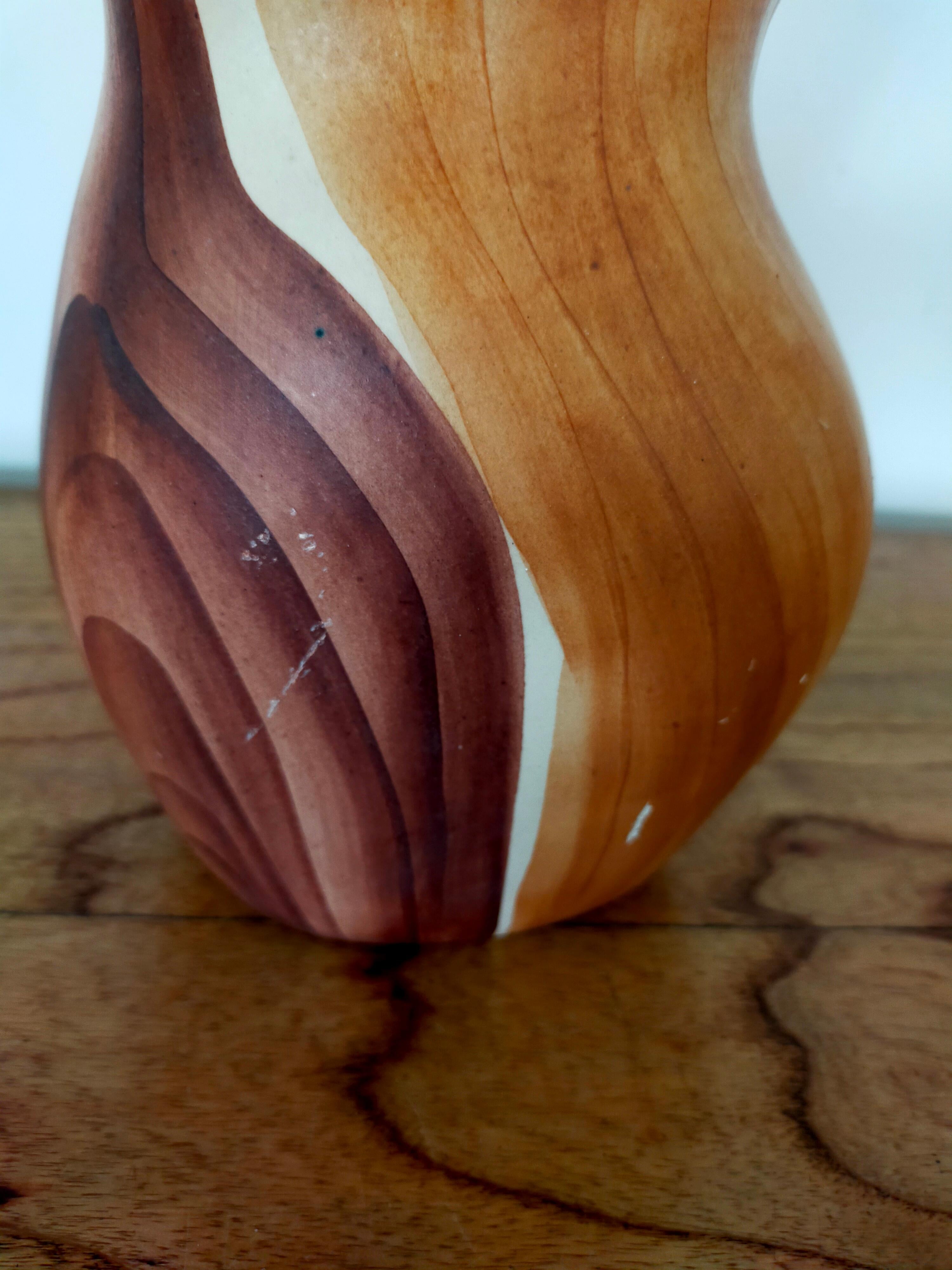 Faux Bois Vase by Grandjean Jourdan Vallauris In Excellent Condition For Sale In NEUVILLE-DE-POITOU, FR
