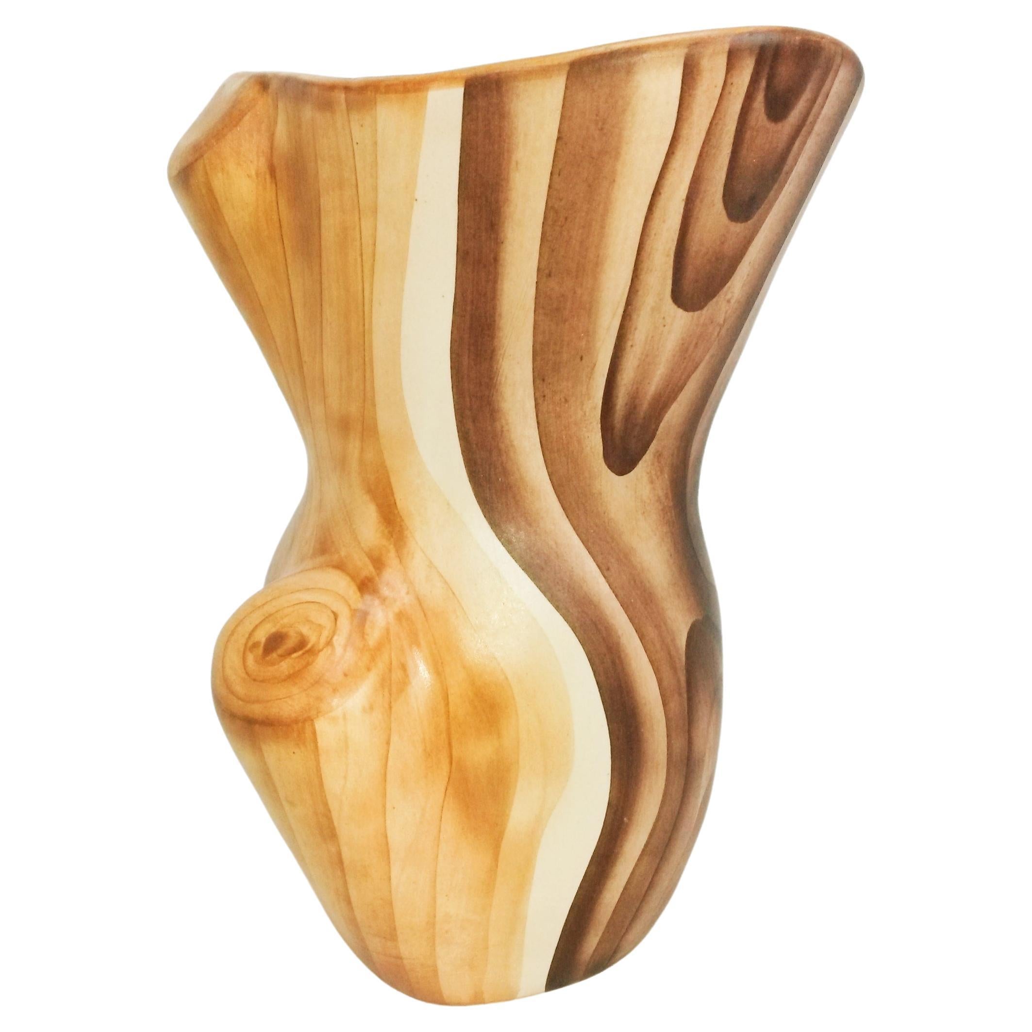 Faux Bois Vase by Grandjean Jourdan Vallauris For Sale