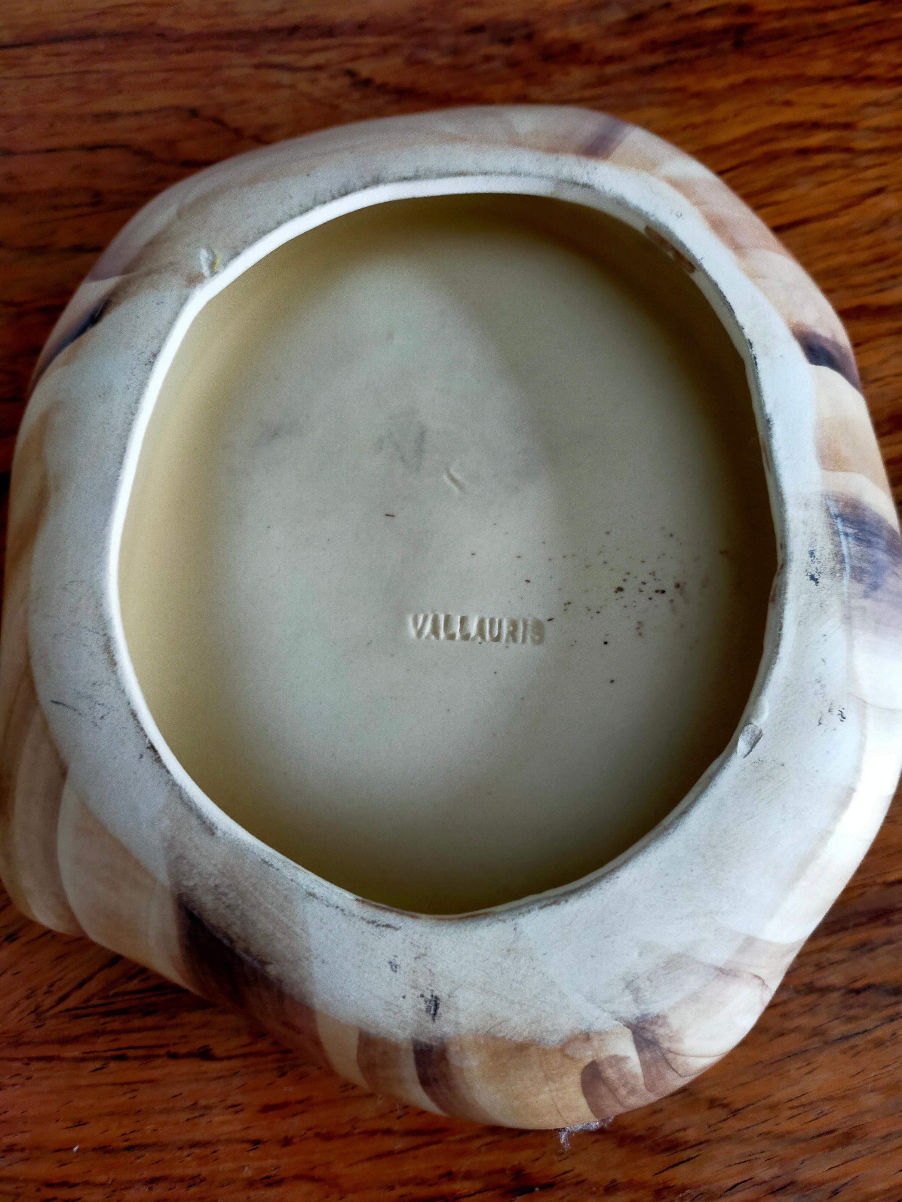 Ceramic Faux Bois Vide Poche by Grandjean Jourdan Vallauris For Sale