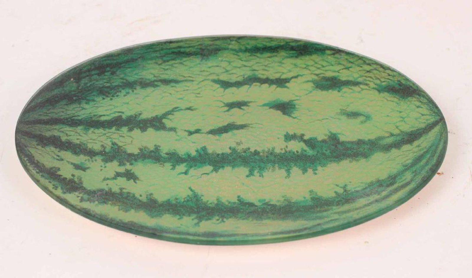 Faux Bois Wassermelone Handbemalte Trompe l'Oeil Holzplatte & Steinobst-Set (amerikanisch)