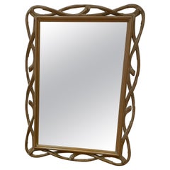 Vintage Faux Bois Wood Mirror
