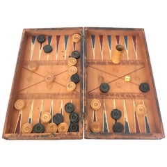 Faux Book Form Backgammon Set