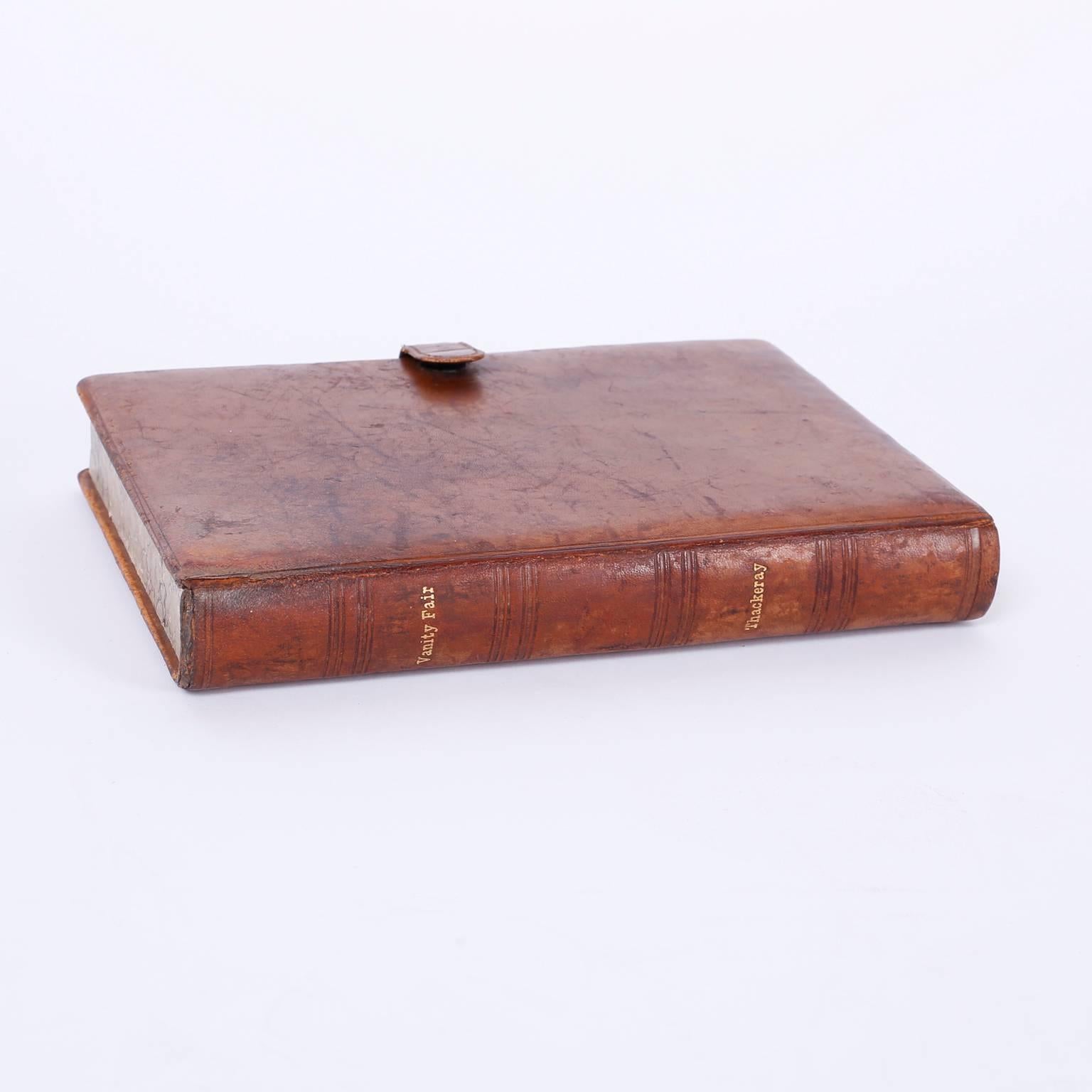 British Colonial Faux Book Leather Jewelry Box