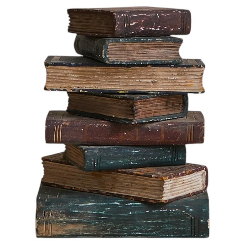 Faux Book Wood End Table Attributed to Maitland-Smith, 1970s