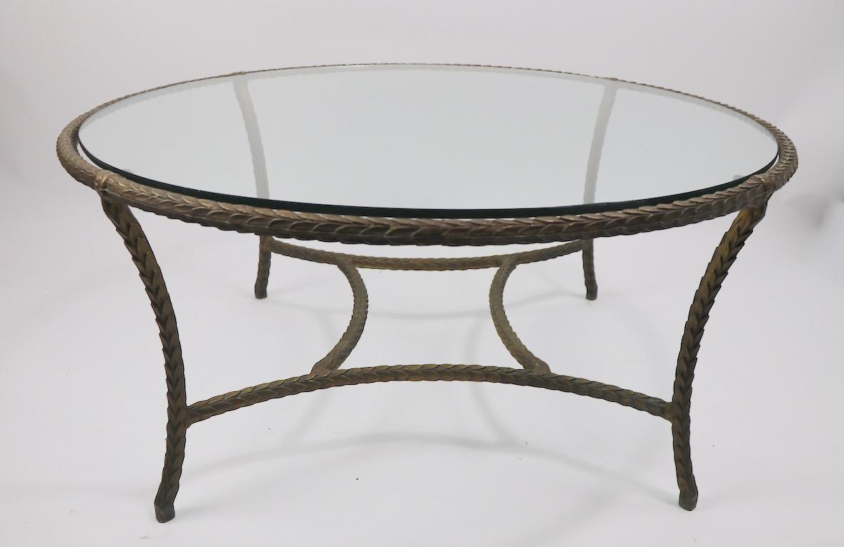 Faux Brass Coffee Table after Jansen 3