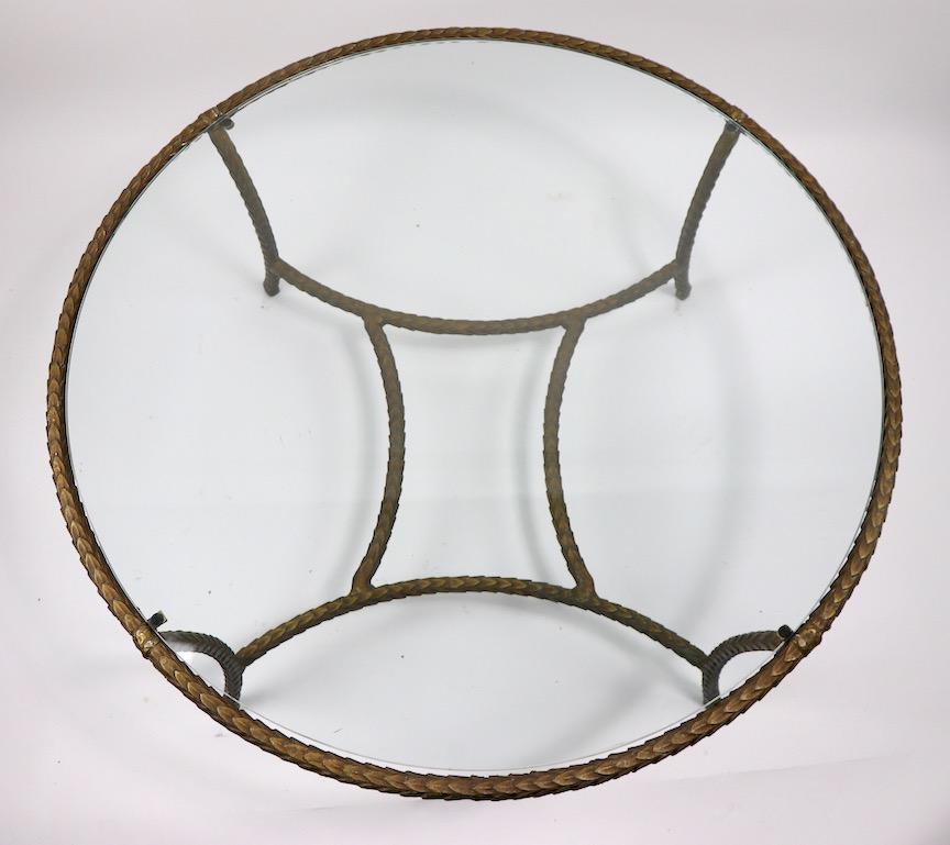 Faux Brass Coffee Table after Jansen In Good Condition In New York, NY