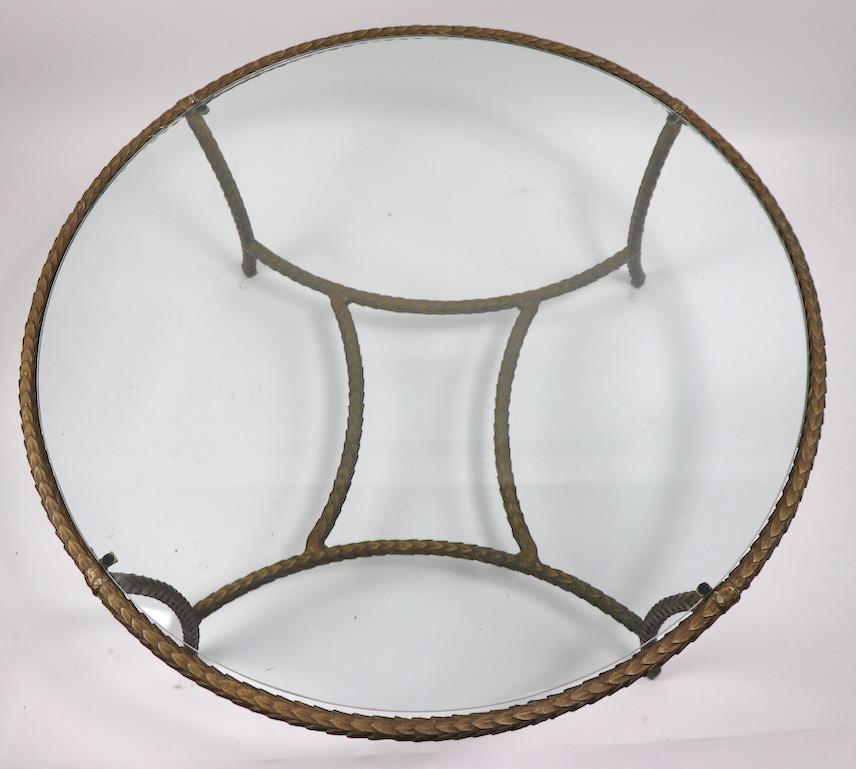 20th Century Faux Brass Coffee Table after Jansen